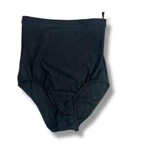 NEW Swim Solutions Black High Waist Bottoms Size 10 Full Coverage Slimming NWT